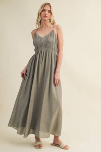Moss Gathered Dress