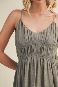 Moss Gathered Dress