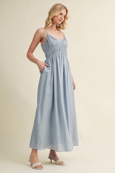 Moss Gathered Dress