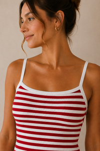 Spaghetti Binding Striped Dress