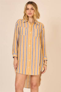Malibu Striped Shirt Dress