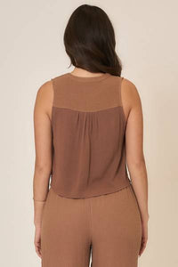 Cotton Gauze Button Top