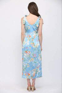 Wildflowers Cowl Neck Satin Dress