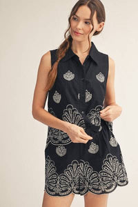Lotus Embroidered Top