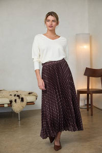 Pleated Polka Dot Skirt