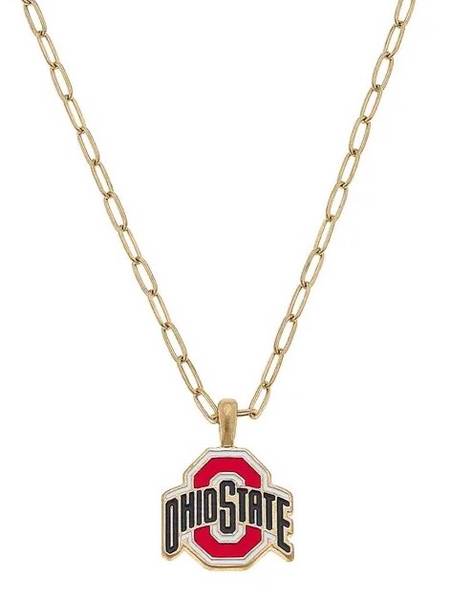 Ohio State Enamel Necklace