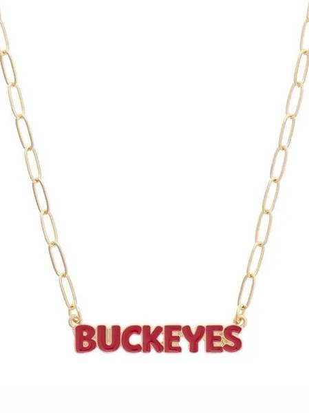 Buckeyes Nameplate Necklace