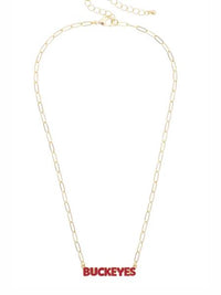 Buckeyes Nameplate Necklace