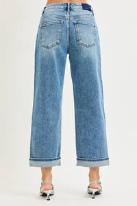 Mid-Rise Boyfriend Cuffed Denim