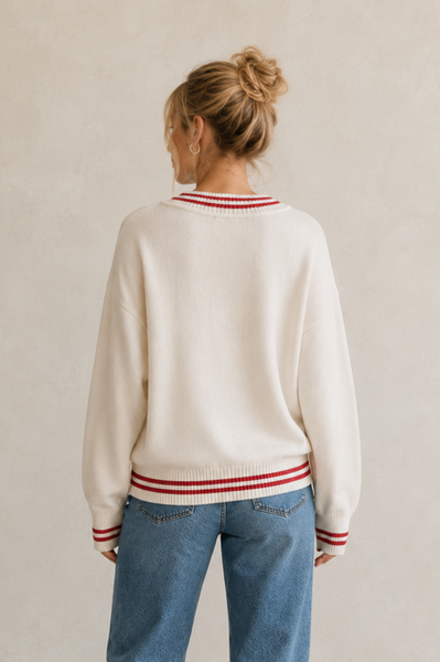 Ohio State Striped Crew Sweater