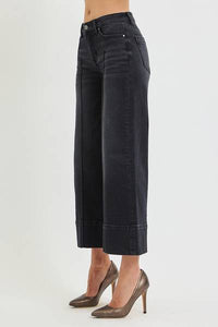 Mid-Rise Pintuck Seam Denim