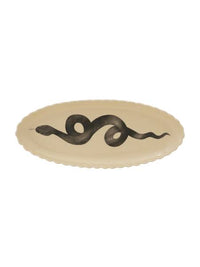 Stoneware Scalloped Snake Platter