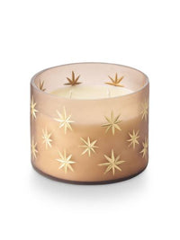 Woodfire Frosted Star Glass Candle