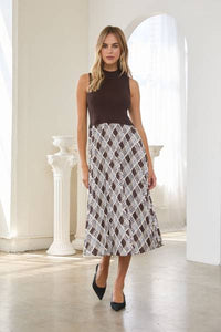 Marjorie Plaid Pleated Skirt Dress