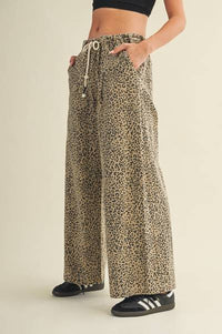 Leopard Drawstring Denim