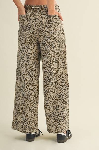 Leopard Drawstring Denim