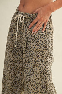 Leopard Drawstring Denim