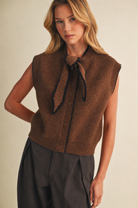 Phillipa Tie Neck Sweater Vest