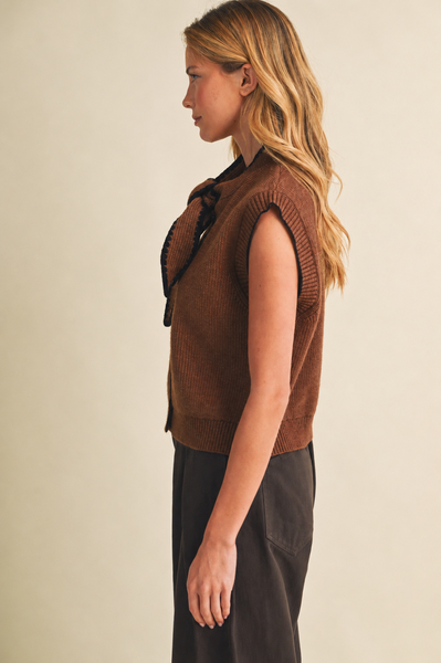 Phillipa Tie Neck Sweater Vest