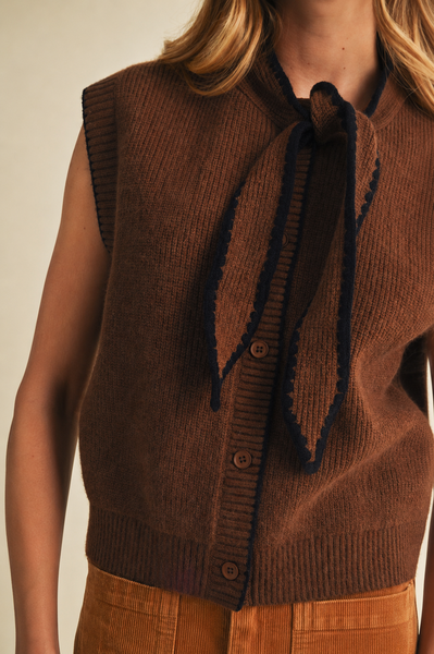 Phillipa Tie Neck Sweater Vest
