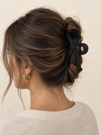 Lrg Black Bow Hair Clip