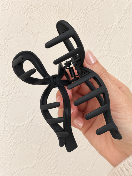 Lrg Black Bow Hair Clip
