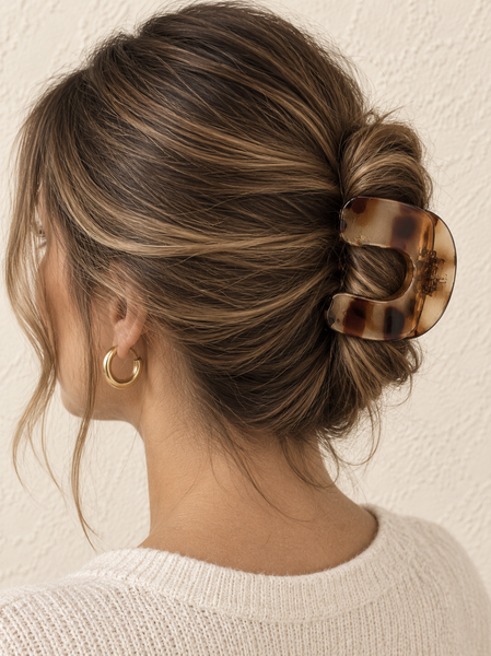 Amber Tortoise Huggie Hair Clip