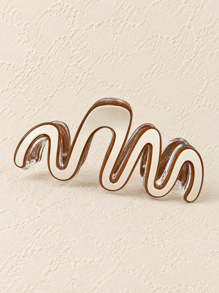 Squiggle Brown Trim Hair Clip