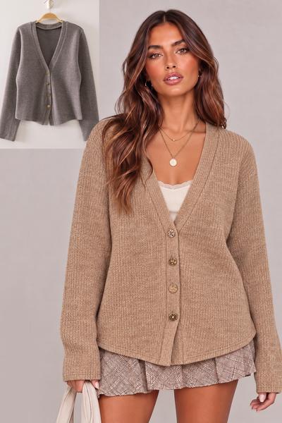 Boulder Gold Button Cardigan