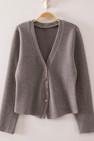 Boulder Gold Button Cardigan