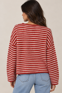 Mayley Striped Roll Hem Sweater
