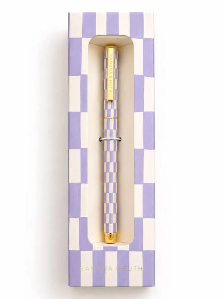 Lavender Check Rollerball Pen