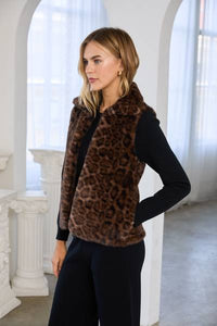 Genevieve Leopard Faux Fur Vest