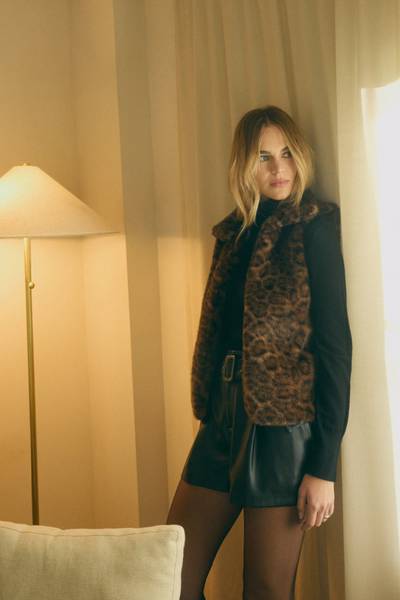 Genevieve Leopard Faux Fur Vest