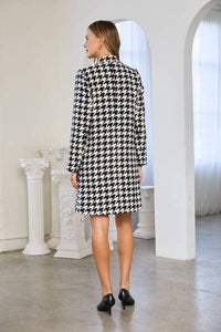 Houndstooth Knit Coat