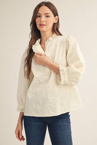 Floral Textured Top