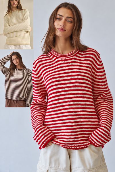 Folk Rollneck Stripe Sweater