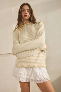Folk Rollneck Stripe Sweater