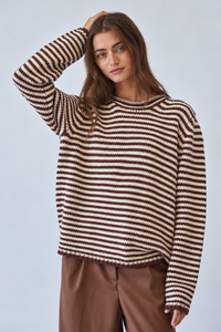 Folk Rollneck Stripe Sweater