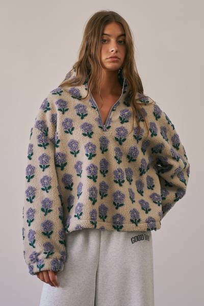 Daisy Sherpa Half-Zip Pullover