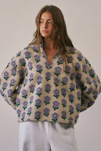 Daisy Sherpa Half-Zip Pullover