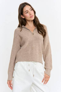 Half-Zip Ribbed Sweater