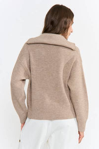 Half-Zip Ribbed Sweater