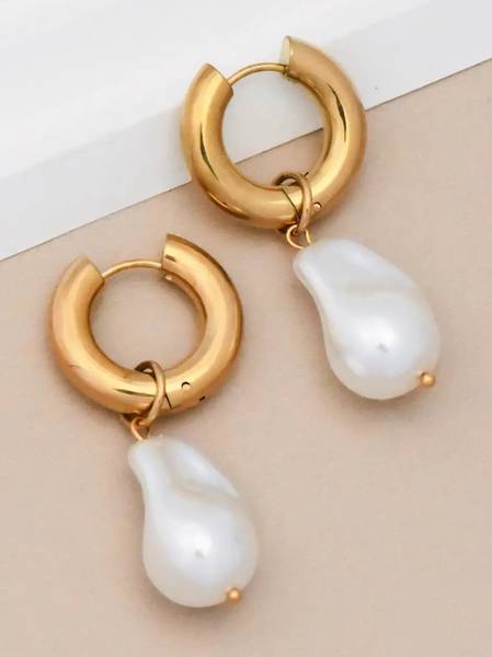 Soigné Pearl Huggie Earrings