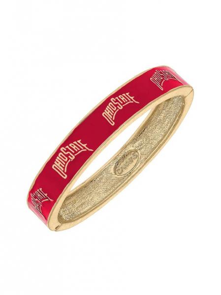 Ohio State Enamel Hinge Bangle