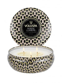 Ambre Lumiere 3 Wick Tin Candle