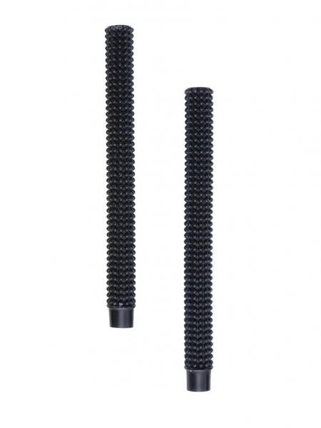 Set of 2 Hobnail Taper Candles - Black