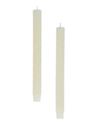 Set of 2 Hobnail Taper Candles - Cream