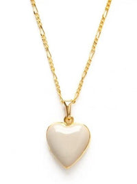 Enamel Heart Locket - Cream