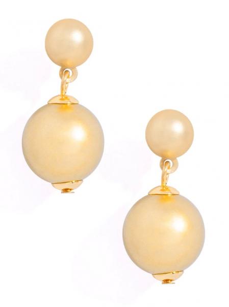 Bead Drop Earrings - Gold